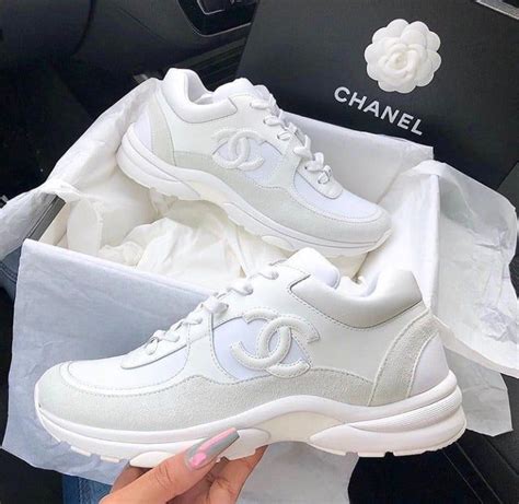 white chanel shoe|Chanel white transparent sneakers.